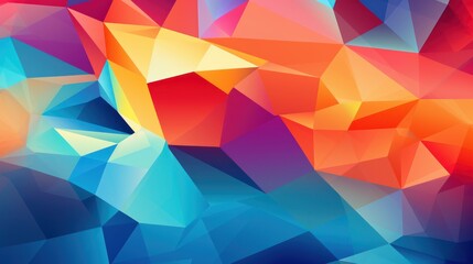 Vibrant Geometric Rainbow Mosaic. Abstract Colorful Polygonal Background