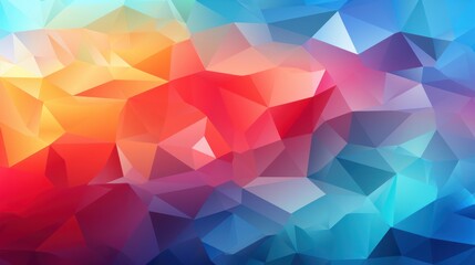 Vibrant Geometric Rainbow Mosaic. Abstract Colorful Polygonal Background
