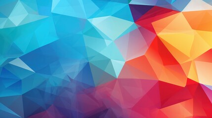 Obraz premium Vibrant Geometric Rainbow Mosaic. Abstract Colorful Polygonal Background