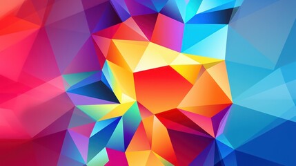 Obraz premium Vibrant Geometric Rainbow Mosaic. Abstract Colorful Polygonal Background