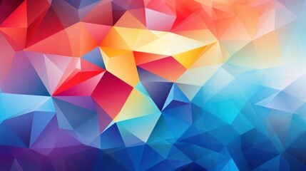 Obraz premium Vibrant Geometric Rainbow Mosaic. Abstract Colorful Polygonal Background