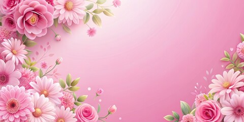 Fototapeta premium of a pink floral design , pink, flowers, bloom, botanical, nature, elegant, feminine, petal, garden, pastel, romantic