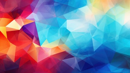 Obraz premium Vibrant Geometric Rainbow Mosaic. Abstract Colorful Polygonal Background