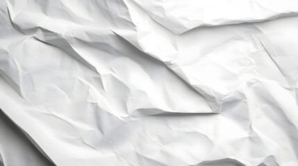Obraz premium Crumpled Textured White Paper Abstract Background for Design