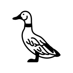 Duck Glyph Icon, Vector illustration