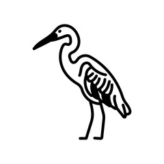 Heron Glyph Icon, Vector illustration