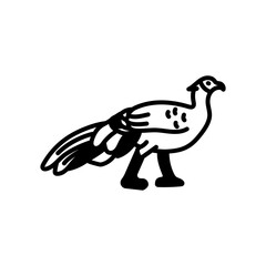 Swinhoe's Pheasant Glyph Icon, Vector illustration