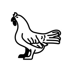 Hen Glyph Icon, Vector illustration