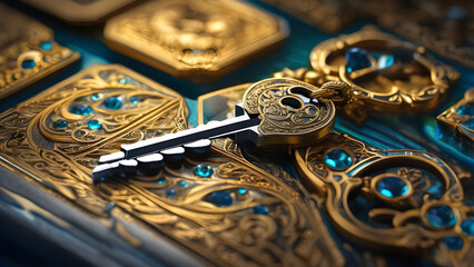 Close up of home key, gorgeous key, home keys, ai generated