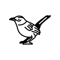 Wren Glyph Icon, Vector illustration