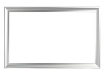 Silver photo frame isolated on transparent background
