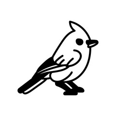 Titmouse Glyph Icon, Vector illustration