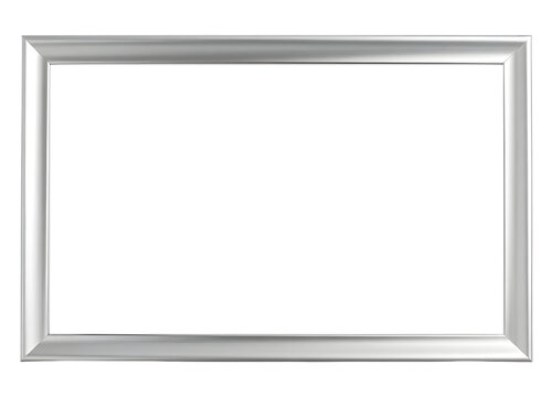 Silver photo frame isolated on transparent background
