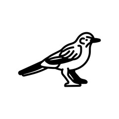 Mockingbird Glyph Icon, Vector illustration