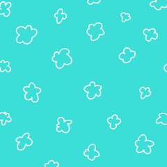 ちょっとレトロな手描き風の花柄の白線イラスト4