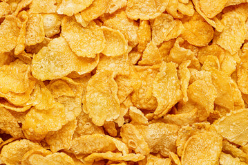 Close up real corn flakes background.