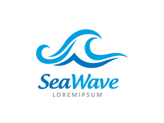 Sea wave logo symbol or icon template