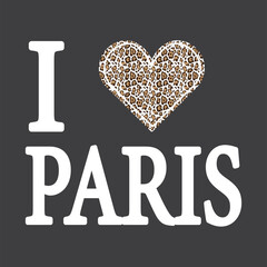 leopar ayrıntılı vişne kalp sloganı detaylı tişört baskısı