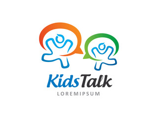 Fototapeta premium Kids Talk logo symbol or icon template