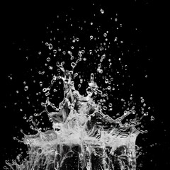 Obraz premium Water splash on black