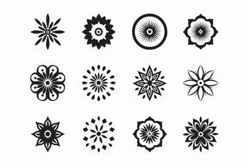 Set of Mandala Illustration Design, geometrical Mandala Clipart, coloring book interior, Muslim mandala, Line art, Round Ornament Pattern, Illustration of mandala art decor design, silhouette.