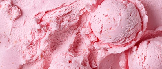 Texture pink strawberry ice cream background