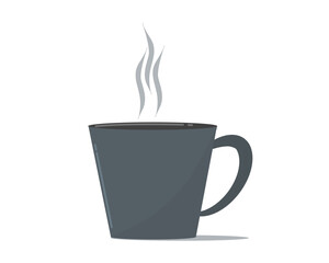 illustration of Hot Drink cup of coffee, for web, banner and logo. flat vector
