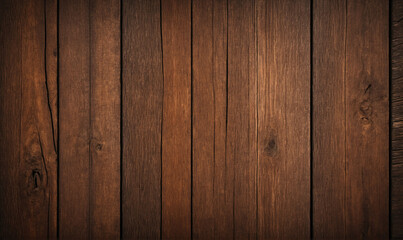Naklejka premium A close-up shot of a dark brown wooden wall, the grain of the wood is clearly visible