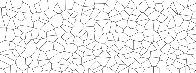 Obraz premium Abstract Cracked Mosaic Pattern Vector Background in Monochrome - Geometric Irregular Shapes, 3D Shadow Effect, Suitable for Decorative Art, Modern Designs, Wallpapers, Posters, Brochures, and Digital