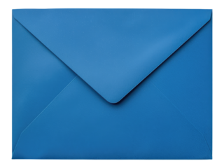 Blue envelope for letters and documents. Isolated PNG