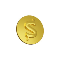 3D dollar coin