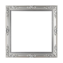 Antique Silver frame isolated on transparent background