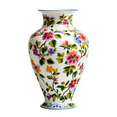 A beautifully crafted porcelain vase featuring delicate floral designs, perfect for home decor or a floral arrangement centerpiece.