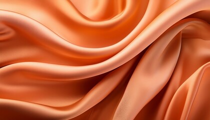 Fototapeta premium Luxurious Orange Apricot Silk Fabric Flowing in Soft Waves - Abstract Background Ideal for Elegant and Sensual Design Projects
