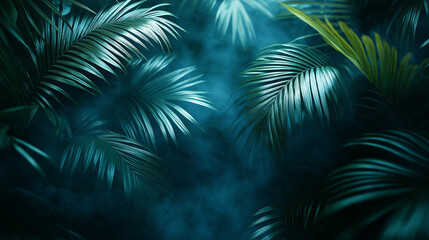 A lush green forest with a blue sky background