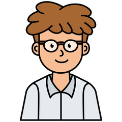 man wearing glasses illustration