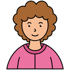 woman with curly hair	