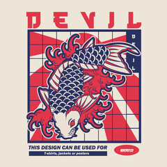 Fish koi logo and symbol vector image	