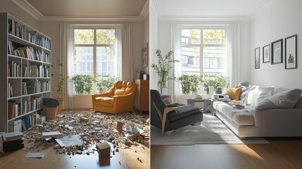 Before and After Living Room Transformation