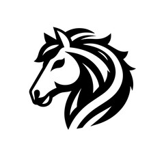 Black horse icon. horse icon illustration in white background.