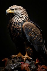 Obraz premium American eagle set. Bald eagle logo. Wild birds drawing. Head of an eagle