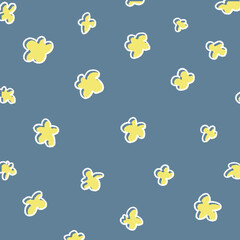 手描き風のゆるふわ花柄の背景イラスト40