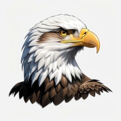 Obraz premium American eagle set. Bald eagle logo. Wild birds drawing. Head of an eagle