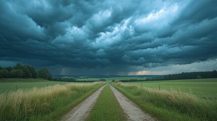17. Cold front moving in with heavy clouds and wind, changing weather, turbulent atmosphere