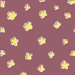 手描き風のゆるふわ花柄の背景イラスト34