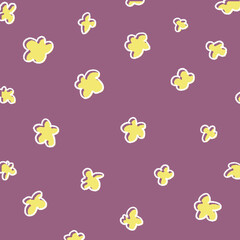 手描き風のゆるふわ花柄の背景イラスト33