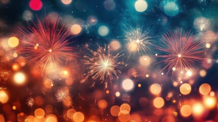 A stunning firework display lighting up the night sky during a festive celebration