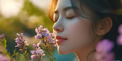 Naklejka premium Elegant Flower-Scented Skincare