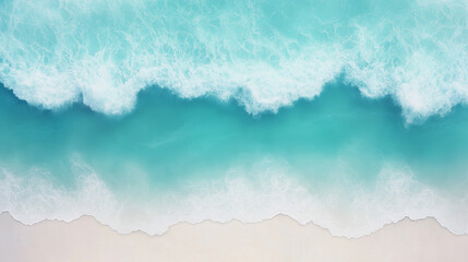 Obraz premium The ocean is calm and blue, with a gentle wave rolling in