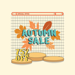 AUTUMN SALE DESIGN VECTOR PROMO FLYER